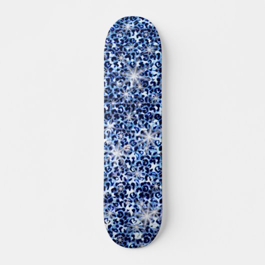 Skateboard Éclats de guépards bleus (Devant)