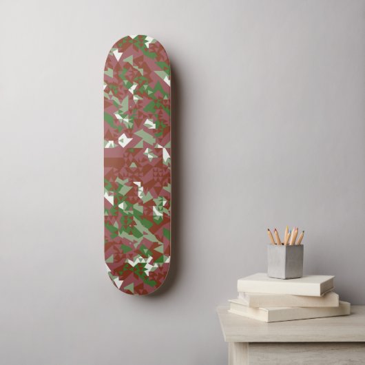 Skateboard Eclectique Mod Retro Motif de Noël géométrique (Art mural)