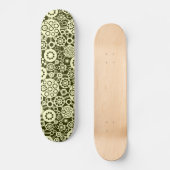 Skateboard Écosystème - Crème sur l'olive foncée (Recto)