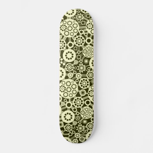 Skateboard Écosystème - Crème sur l'olive foncée (Recto)