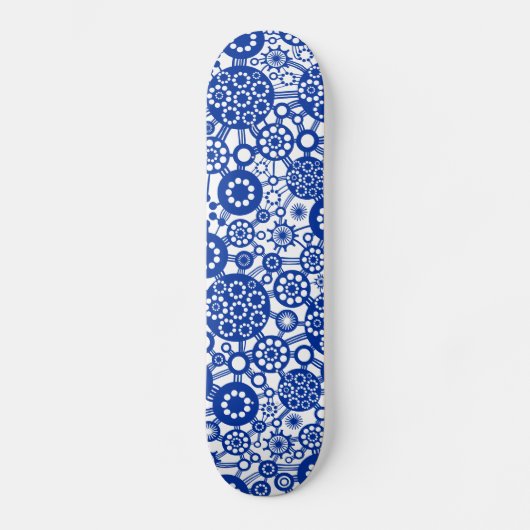 Skateboard Écosystème - Marine en blanc (Recto)