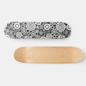 Skateboard Écosystème (Rétro) - Blanc sur Noir (Horz)