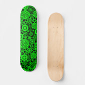 Skateboard Écosystème (Rétro) - Vert sur Noir (Recto)