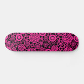 Skateboard Écosystème - Rose chaud sur noir (Horz)