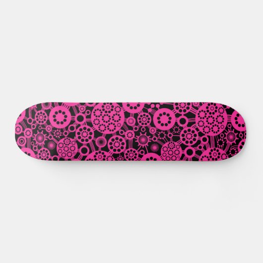 Skateboard Écosystème - Rose chaud sur noir (Horz)