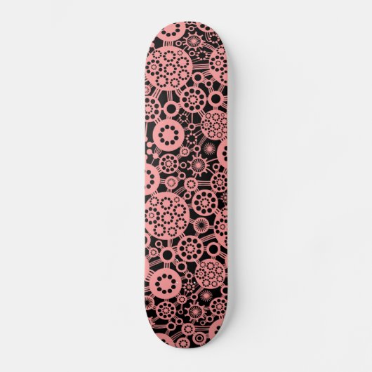 Skateboard Écosystème - Rose doux sur noir (Recto)