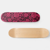 Skateboard Écosystème - Rouge néon sur noir (Horz)