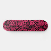 Skateboard Écosystème - Rouge néon sur noir (Horz)