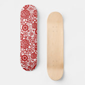 Skateboard Écosystème - Rouge rubis sur blanc (Recto)
