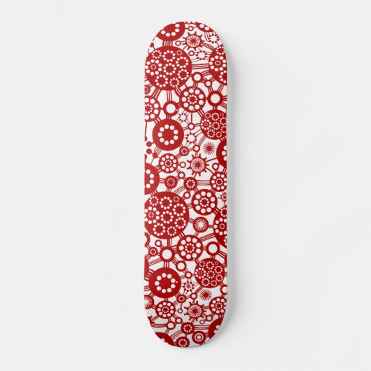 Skateboard Écosystème - Rouge rubis sur blanc (Recto)