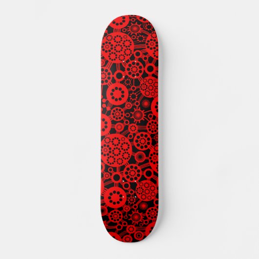 Skateboard Écosystème - Rouge sur noir (Recto)