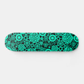 Skateboard Écosystème - Turquoise sur Noir (Horz)
