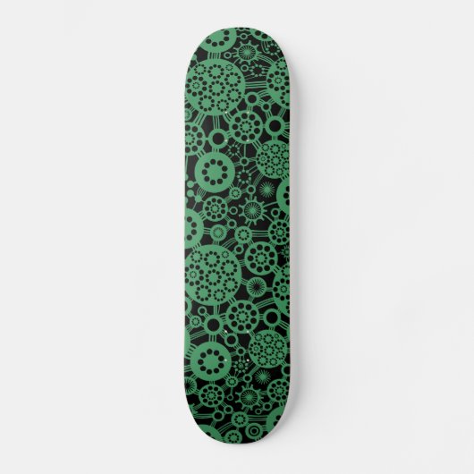 Skateboard Écosystème - Vert de l'armée sur noir (Recto)