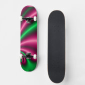 Skateboard Écoulement floral de rose et de vert (Recto)