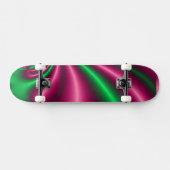 Skateboard Écoulement floral de rose et de vert (Horz)