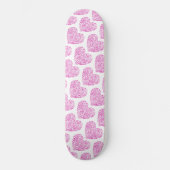 Skateboard Écriture spirale coeur rose pour la Saint Valentin (Recto)