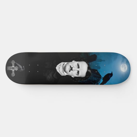 Skateboard Edgar Allan Poe Graveyard Ravens Gothic (Horz)