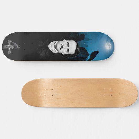 Skateboard Edgar Allan Poe Graveyard Ravens Gothic (Horz)