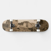 Skateboard Edinburgh Castle Sepia Photograph (Horz)