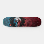 Skateboard ÉDITION LIMITÉE :  Crâne bleu et rouge (Horz)