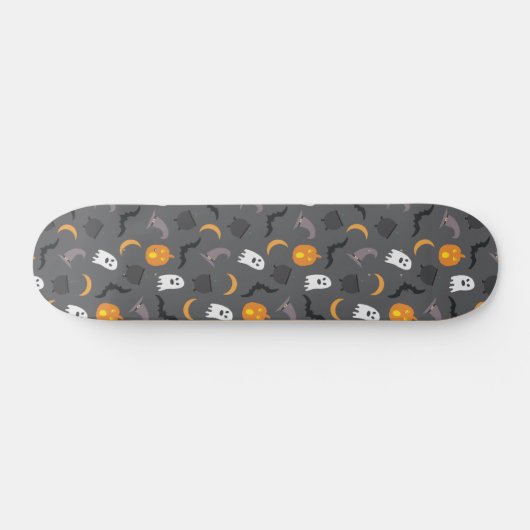 Skateboard Éffrayant Halloween Bat Ghost Cauldron Motif (Horz)
