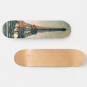 Skateboard Eiffel tour lancer oreiller (Horz)