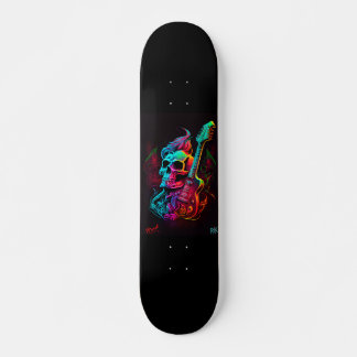 Skateboard Electric guitar and skull - gène AI