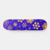 Skateboard Élégance Flocon de Neige Doré – Vacances Hiver (Horz)