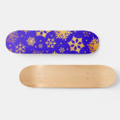 Skateboard Élégance Flocon de Neige Doré – Vacances Hiver (Horz)