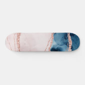 Skateboard Élégance mystique | Turquoise Bleu et Rose Or Agat (Horz)