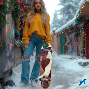 Skateboard Élégant Abstrait avec des formes organiques et un