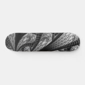 Skateboard Elégant Art numérique Fractal Silver Design (Horz)