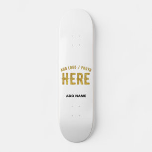 SKATEBOARD ÉLÉGANT BLANC PERSONNALISABLE MODERNE MARQUE VÉRIF