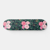 Skateboard Elégant bleu rose rose rose aquarelle florale Pein (Horz)