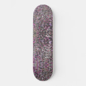 Skateboard Elégant cristal rose argenté (Recto)