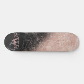Skateboard Élégant faux rose en or confetti image en marbre n (Horz)