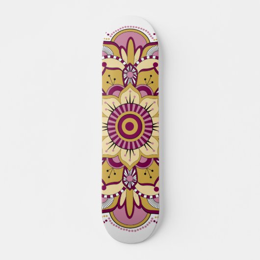Skateboard Élégant Mandala Floral (Devant)