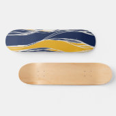 Skateboard Élégant, moderne, lignes, dans le bleu et le jaune (Horz)