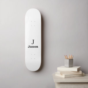 Skateboard Élégant Monogramme Nom initial Personnalisé