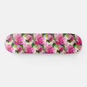 Skateboard Élégant Motif à fleurs rose et blanc Impatiens (Horz)