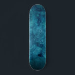 Skateboard Elégant Motif d'aquarelle Mandala Turquoise<br><div class="desc">Elégante Spirituelle Turquoise Aqua Blue Mandala Floral Watercolor Motif.</div>