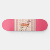 Skateboard Elegant Pink Doe-patterned Christmas (Horz)