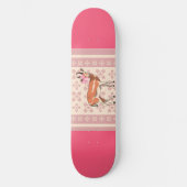 Skateboard Elegant Pink Doe-patterned Christmas (Recto)