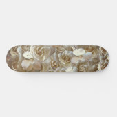 Skateboard Élégant Rose floral Motif pétal (Horz)
