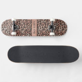 Skateboard Élégant Rose Gold Foil Empreinte de léopard person (Horz)