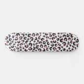 Skateboard Élégant Rose Léopard Noir Poster de animal (Horz)