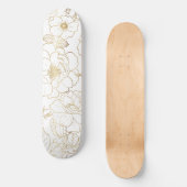 Skateboard Elégant Rose or Floral Line art (Recto)