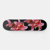 Skateboard Élégant stargazer rose floral Lys orientaux (Horz)