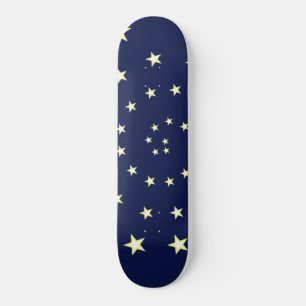 Skateboard Elegant Stars Spiral on Navy Blue