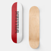 Skateboard Elegant white and red personalized name (Recto)